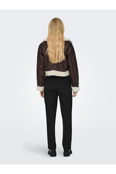 ONLY Γυναικείο μαύρο μπουφάν Betty Faux Suede Bonded Aviator Otw
