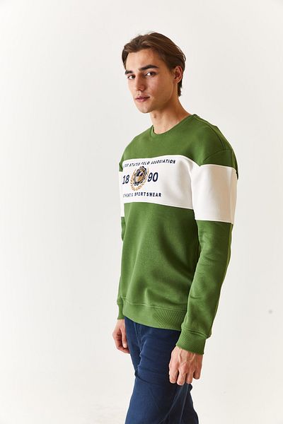 U.S. Polo Assn. BASE. POLO MEN'S O-NECK SPORTS SWEATSHIRT G081SZ082.000.1668031 DUTSE 054 GREEN M