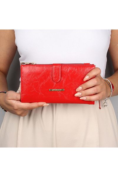 My Valice Women's Leather Wallet and Card Holder 1625 Red