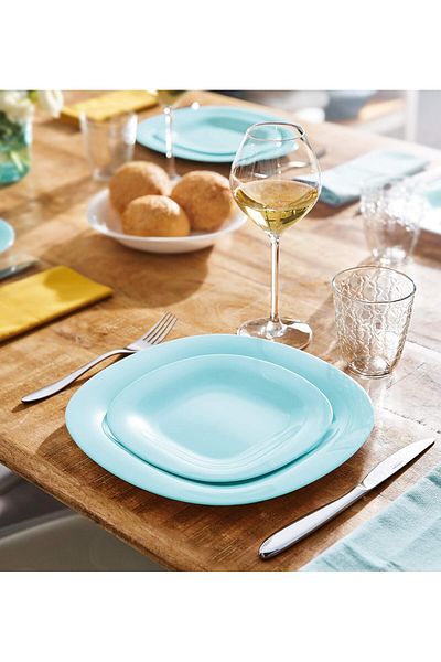 Luminarc Carine Noir Turquoise Serving Plate 27cm Set of 6