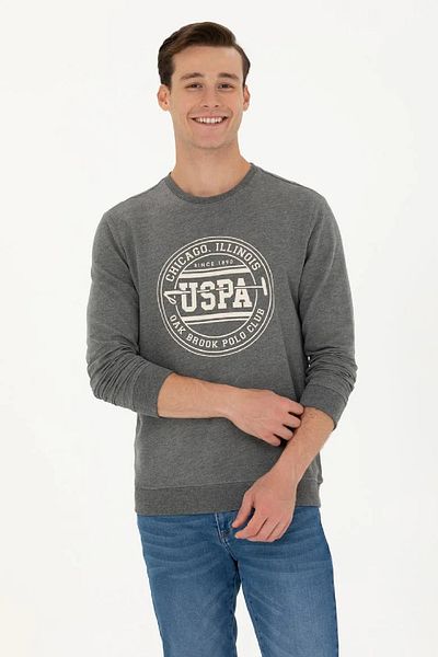 U.S. Polo Assn. Мъжки суичър с кръгло деколте - спокойна кройка