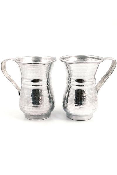 Tiesa Home Hand Forged Aluminum Water & Ayran Glass 2 Pieces