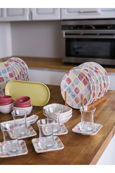 Keramika Set Breakfast Colors 51 Pieces for 12 People