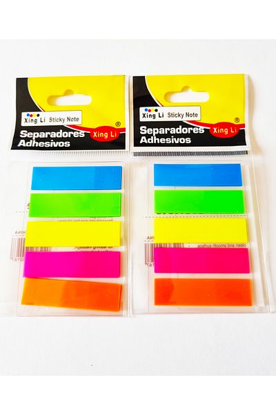 Modellino 2 Pack Film Index Adhesive Transparent Plastic Bookmark 5 Colors X 20 Sheets
