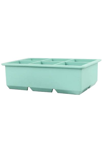 İles Gurme Silicone Large Size Xxl 6-Piece Cube Ice Mold with Lid, Green 2 Pieces