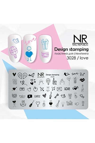 Nail Republic Stamping Plaka 3028 – Love Temalı Tırnak Damgalama Plakası | Na...
