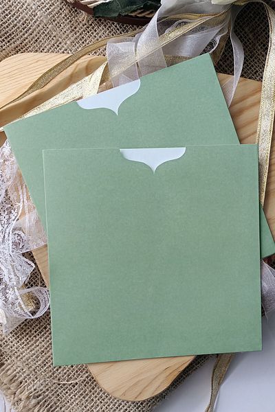 Dekorden Dirty Green Invitation Envelope - 16x16 cm - 100 pieces
