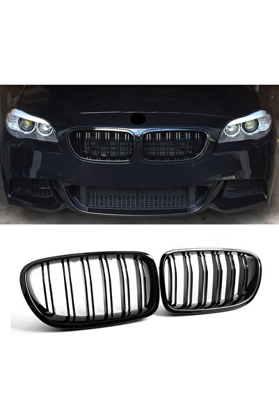 DNA 2015 BMW F10 M5 ÇİFT ÇİZGİ PANJUR SETİ HER TAMPONA UYAR PİANO BLACK