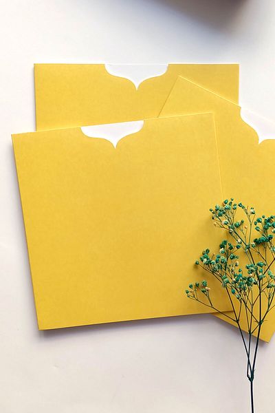 Dekorden Yellow Invitation Envelope - 16x16 cm - 100 pieces