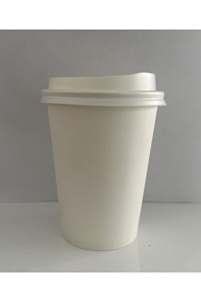 Miopack Karton Kağıt Bardak 14 Oz Ekstra Kalın Beyaz Kapaklı 50 Adet