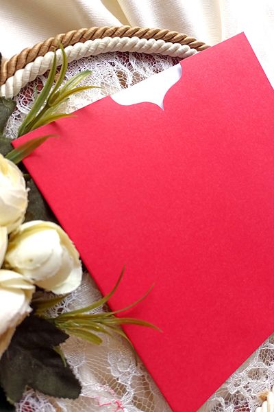 Dekorden 16x16cm. Red Luxury Invitation Envelope - 100 pieces