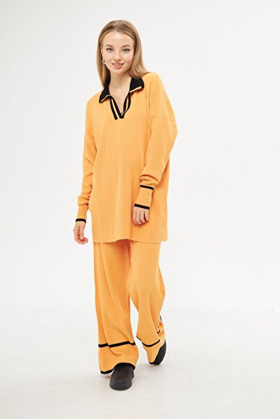 Minharir Σετ πλεκτό με ραβδώσεις