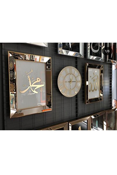 asellus GOLD AYNA ÇERÇEVE TABLO 3 LÜ KOMBİN 50X70 CM