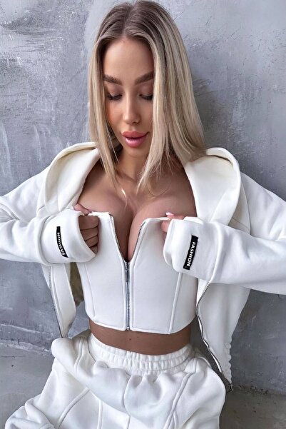 Fashiontayt Háromrészes öltöny 3 szálból, cipzárral és ujjrészletekkel