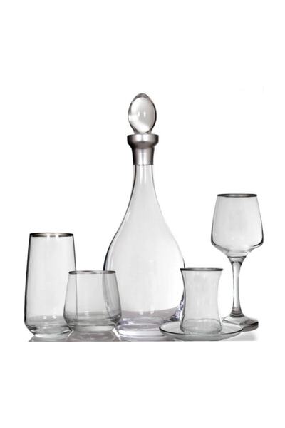 CAM 62 Parça Gümüş Bardak Takımı Çeyiz Sofra Seti