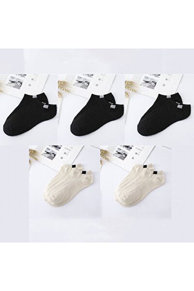 çorapmanya 5 Çift Çok Renkli Kadın Bilek Boy Koton Patik