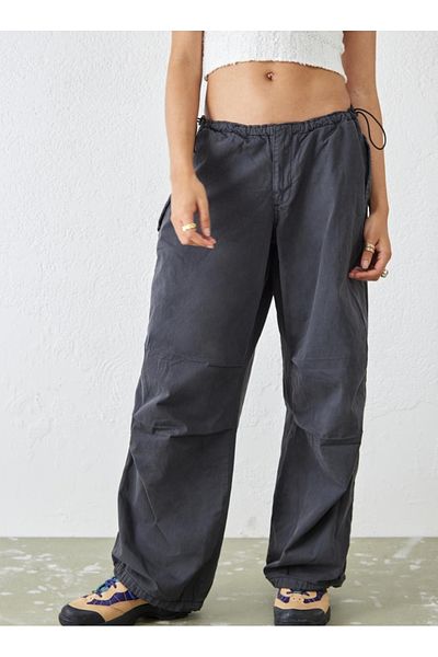 september island Charcoal Gray Y2k Baggy Tech Balloon Pants