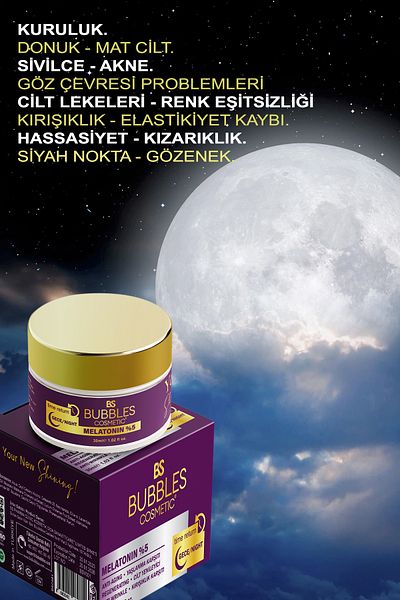 bs bubbles cosmetic 30ml Melatonin 5% Repairing Anti-Aging - Nourishing Anti-Aging Night Cream