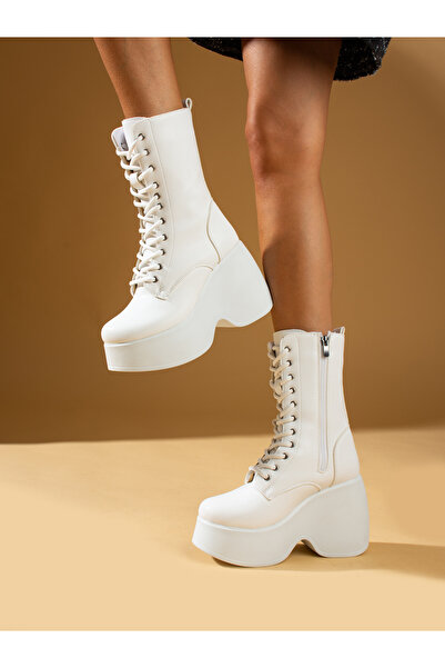 Alemdar Shoes Γυναικείες μπότες LAURA White - Κομψές και άνετες