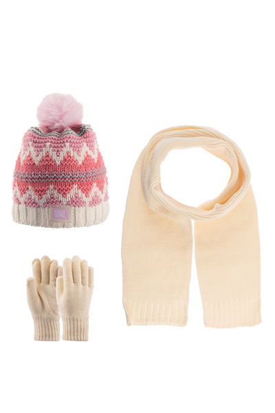 Kitti مجموعة قفازات البيريه وشاح الفتاة