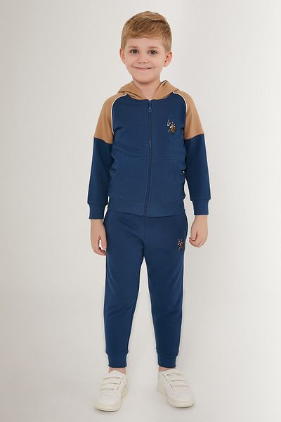 U.S. Polo Assn. BASE. Polo Assn. Boy's Licensed Zippered Hooded Tracksuit Set