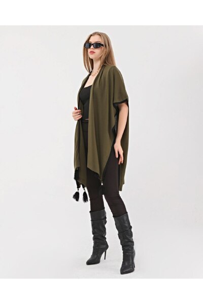 Sum RENKLİ BİYELİ PÜSKÜLLÜ PANÇO