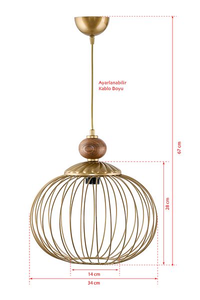 DEDE SINGLE TIKFA AGED PENDANT LAMP CHANDELIER WOODEN