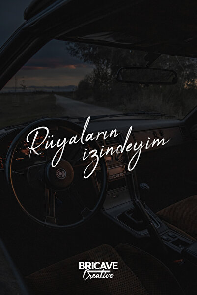 Bricave Rüyaların İzindeyim Yazı JDM Araba-Motosiklet Cam Etiket Sticker 22x10cm
