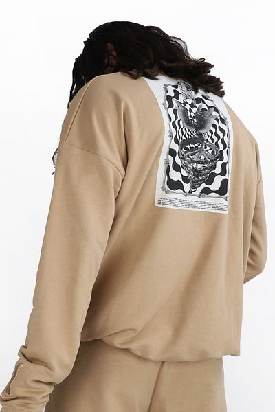 gothamvibes Ανδρικό φούτερ Reincarnation Oversize Beige