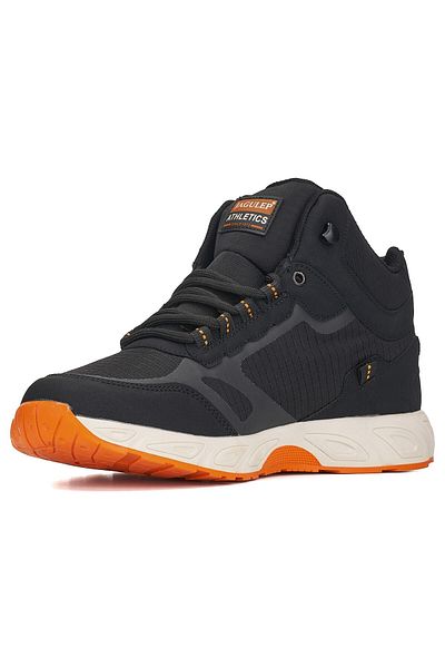 İmerShoes Men's Casual Boots - Black Orange, Lace-Up, Non-Slip Sole, Light Comfortable, Outdoor Trekking 2742