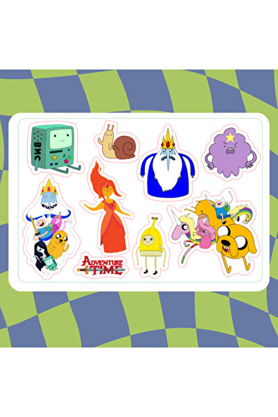Nurmurs Adventure Time - 2 Çizgi Film Laptop Notebook Ajanda Tablet Etiket St...