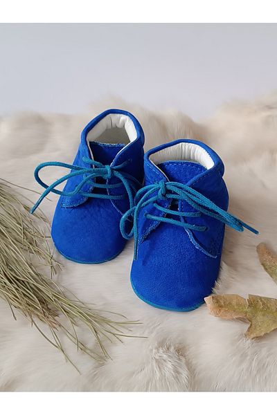 Hodore Saks Blue Genuine Leather Baby Booties