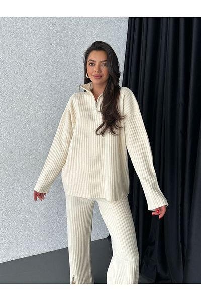 Tünel moda KNITWEAR PREMIUM SUIT WITH ZIPPER DETAIL
