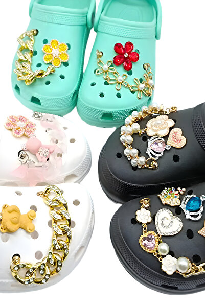 Crocs Metal Taşlı Terlik Süsü Marka-Metal Taşlı jibbitz-Metal Taşlı Charm-metal terlik süsü