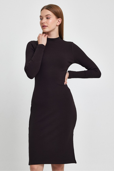 segrock Rochie de damă cu gât roșu cu fantă