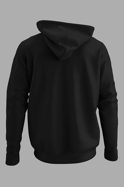 Raf Coll Hanorac negru supradimensionat unisex cu glugă, cu design cu craniu, cu lână interioară