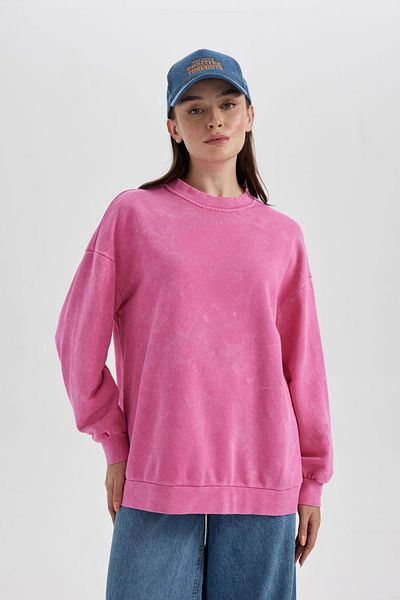 DeFacto Mikina Regular Fit Crew Neck Tunika B5244ax23au