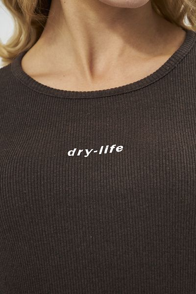DryMod Γυναικεία Crop Μπλούζα με ραβδώσεις - Crew Neck, Μακρυμάνικο