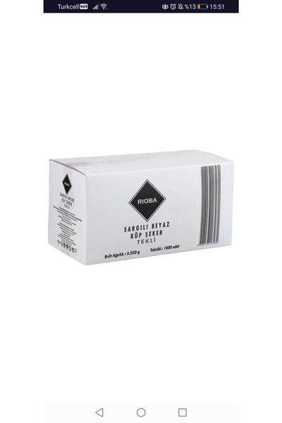 Rioba Tek Sargı Küp Şeker - 4,75 Kg (YAKLAŞIK 1800 ADET)