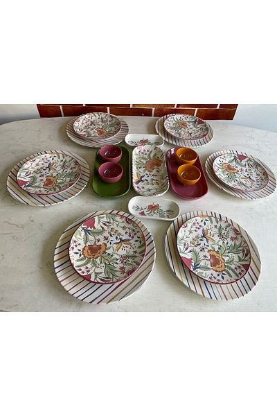 Keramika Pateh 21 Piece Breakfast Set for 6 People