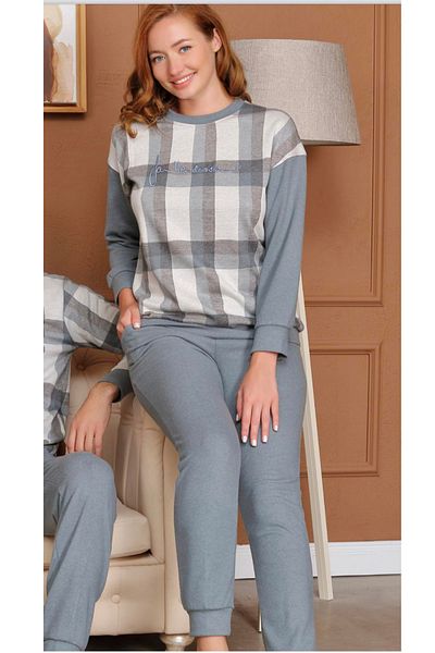 Bone Club SET PIJAMA damă BONE LUXURY BUMBAC CU mânecă lungă de IARNA
