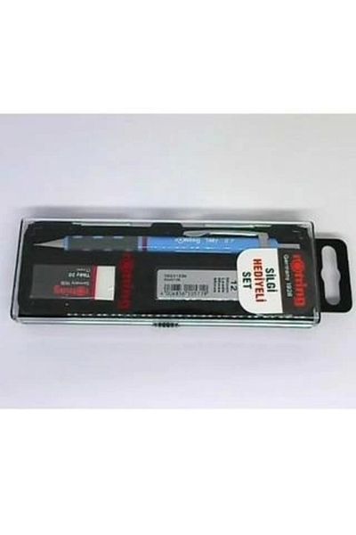Rotring School Set - Tıkky Min Eraser 3-Piece Opal Blue Set, 0.7mm - Ro-kk07-07-opal