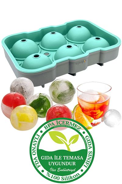 İLES Large Size Silicone 6-Piece Ball Icebox Ice Mold