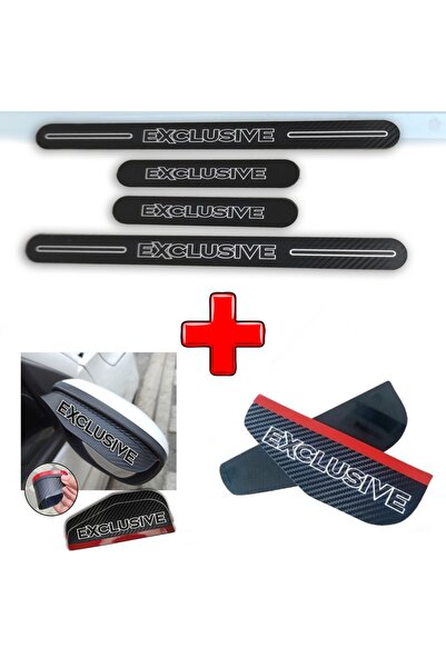 Aksefuar Lazer Fiat / Tofaş Uno İle Uyumlu CARBON EXCLUSIVE Kapı Eşiği + Ayna...