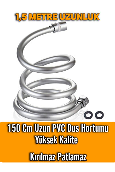 CANERO 150cm Yüksek Kaliteli 5 Katmanlı Pvc Duş Spirali / Kopmayan Duş Hortumu