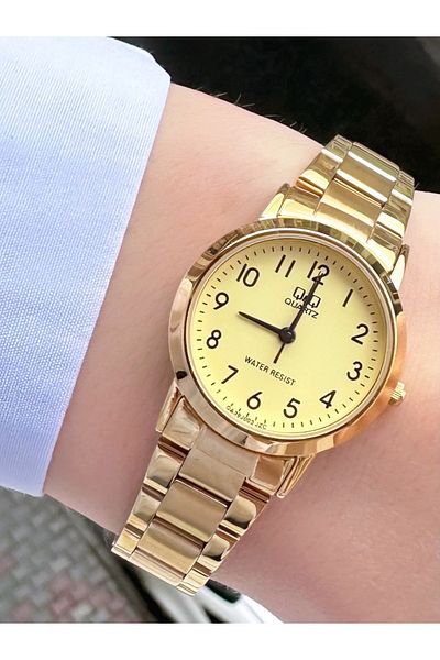 Q&Q QZ5571J93Y Gold Color Women's Wristwatch