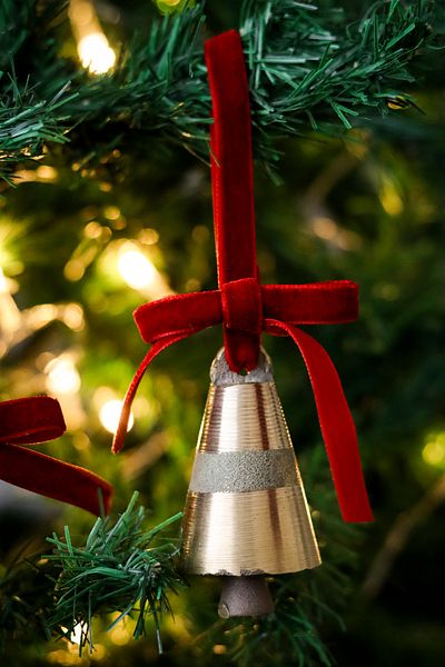 Beige & Stone X Den.interiors Christmas Tree Ornament Large Bell with Ribbon
