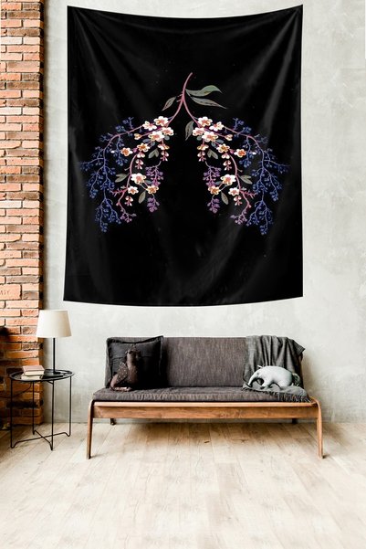 Latibule Anatomical Flower Pattern Stain Resistant Fabric Wall Cover Wall Car...