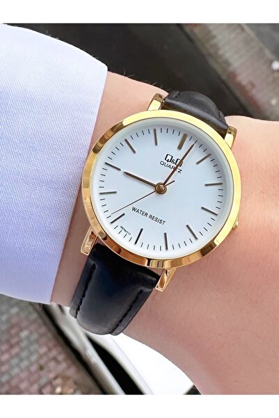 Q&Q ساعة يد نسائية QZ5571J99Y بسوار جلدي