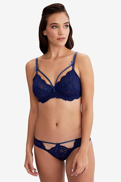 AYYILDIZ 103 Navy Blue Bra Panty Set